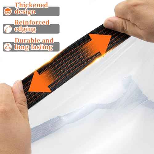 ZYP 2PCS 8x16 FT Heavy Duty Clear Waterproof Tarps Outdoor Garden Rainproof Covering,Clear Vinyl Tarp with Grommets,Transparent Waterproof Tarpaulin for Covering Henhouse Porch Canopy Plant Camping