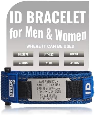 Personalized Medical ID Bracelet for Men & Women â Custom Engraving for Emergency Identification â Nylon Wristband with Medical Information â Ideal for Sport, Travel & Outdoor Activities
