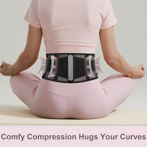 Ultra Breathable & Thin Back Brace for Lower Back Pain – Lightweight, Adjustable Back Brace Belt for Women and Men | Comfortable Lumbar Compression Brace for Sciatica, Scoliosis, Wear Under Clothing