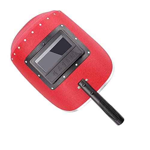 Utoolmart Welding Mask Semi Automatic Handheld Shield Welding Helmet Arc Tig Grinding Face Protector with Eyeglass for High Welding Operation Temperature 1pcs