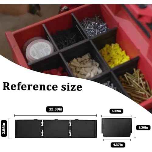 48-22-8473 Packout Dividers For Milwau-kee Packout 3 Drawer Dividers Tool Box (Black-3 Pack)