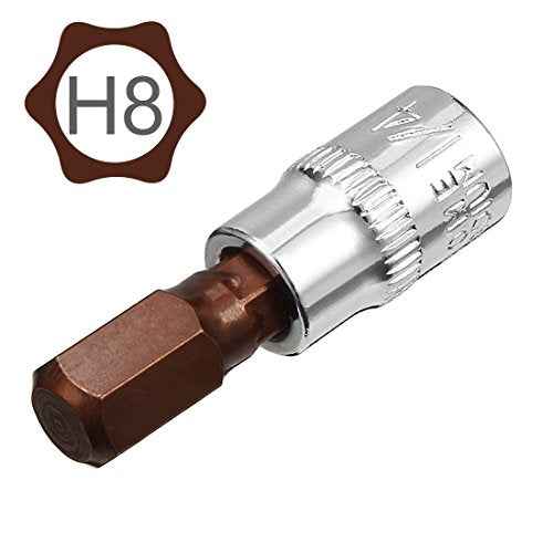 uxcell 2pcs 1/4" Drive x H8 (8mm) Hex Bit Socket, S2 Steel Bits CR-V Sockets 1.5" Length Use with Ratchet Wrench, Slide Bar, Extension Rod