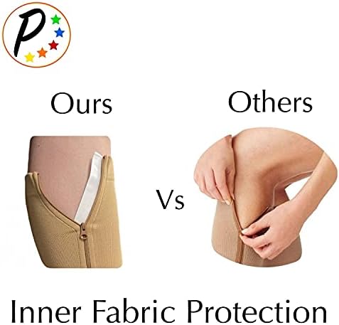 Original Open Toe 20-30 mmHg Firm Compression Circulation Zipper Socks (Beige, 3X-Large)
