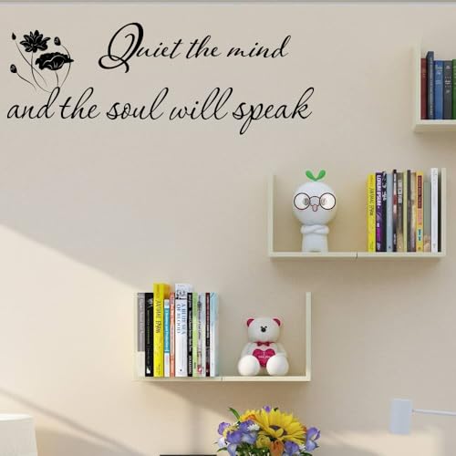Fencosyn Quiet The Mind and The Soul Will Speak Vinyl Wall Decal Art Letters Meditation Sayings Yoga Pilates Home Bedroom Office Decoration Quotes