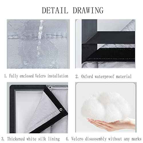 Insulated Door Curtain,Soundproof Door Cover,Thermal Blanket for Winter,Noise Reduction Waterproof Warm.for Living Room Patio, Oxford Fabric (W35.43*H82.68 in/90 * 210cm)