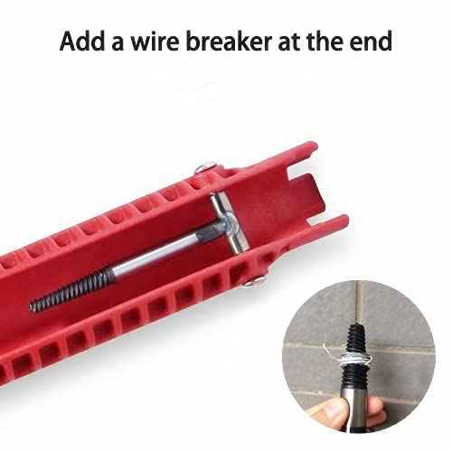 8-in-1 Faucet and Sink Installer, Anti-Slip Multifunctional Pipe Wrench Plumbing Tool for Sink/Bathroom/Kitchen Plumbing Tubing (Red)