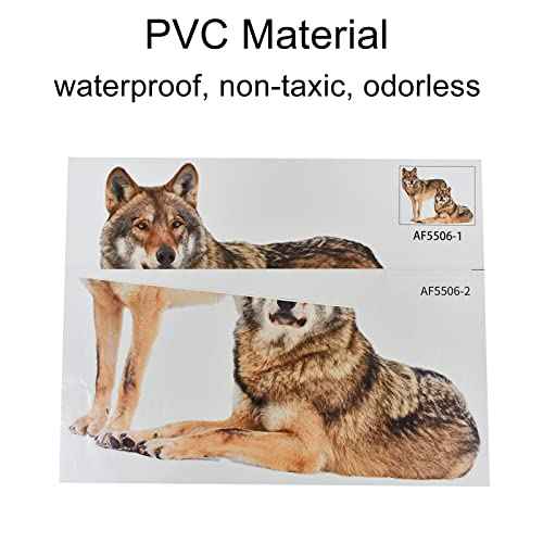 Lifelike Wolf Wall Decal Wild Animal Wall Sticker 27.6x22inch Removable Self-Adhesive Vinyl Wall Art Decors for Living Room Children Bedroom Nursery Classroom Playroom
