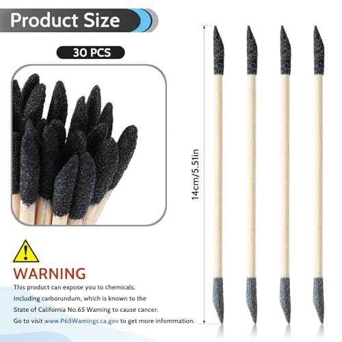 30 PCS Sanding Sticks, Double Matchsticks Sanding Sticks for Tight Spaces Wood, 150/280 Grit Fine Detailing Polishing Sticks Sanding Twigs for Plastic Models Wood Hobby Stuffers, 5.4 x 0.2 Inch