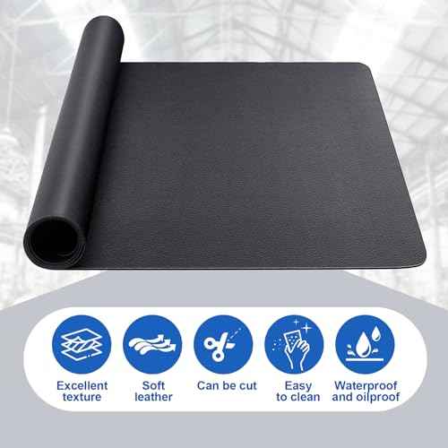 2 Pcs Work Bench Mat Top 24 x 48 Inches, PU Leather Workbench Pad Topper, Cuttable, Easy to Clean, Scratch Resistant, Protects Work Bench Tabletop Countertop