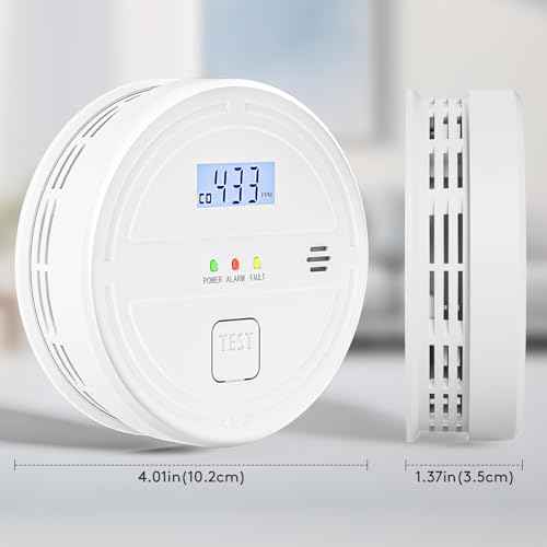 Smoke and Carbon Monoxide Detector Battery Operated,2-in-1 Smoke Carbon Monoxide Detector,Digital Display,Smoke Alarm for Home,Kitchen
