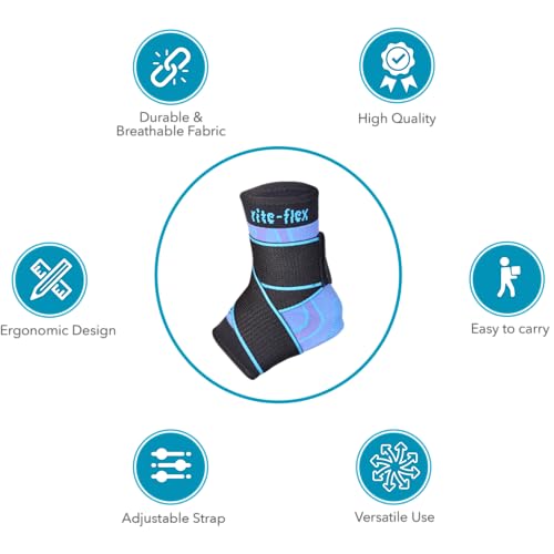 3-in-1 Ankle Compression Sleeve with Silicone Heel Pad - Ankle Brace for Sprains, Foot Fatigue, Post Surgery, Plantar Fasciitis Relief & Support (1, Small)