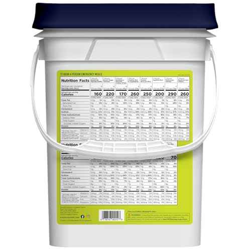 Four Person 72 Hour Emergency Food Supply, 119 Servings, 25 Year Shelf Life, Feeds 4 People - Survival Food Camping Essentials, Family Meals Prepared Dinner, Lunch, and Breakfast