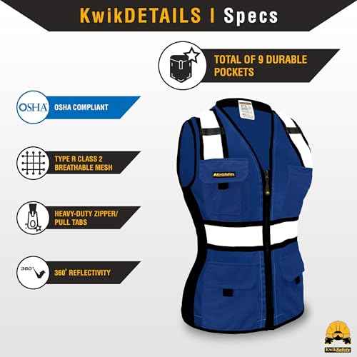 KwikSafety - Multi-Color Safety Vest for Women | Premium Reflective High Visibility Vest, ANSI Class Unrated