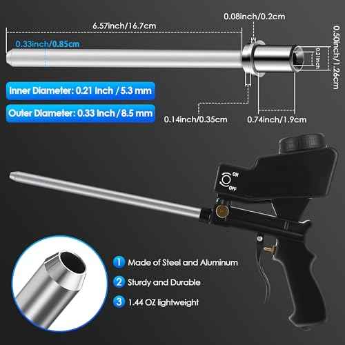 Feekoon Sand Blaster Long Nozzle Compatible with Le Lematec, Sandblasting Nozzle Tip Adapter for Soda and Walnut Blaster, Air Compressor, Abrasive Media Blasting Wand Accessory for Spot Blasting