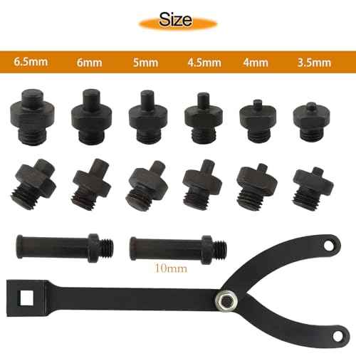 15 Pack Adjustable Cylinder Spanner Wrench Set with Pins 1/2" Drive Cylinder Spanner Wrench with Pins, Fits 1-1/4" to 5" Diameter