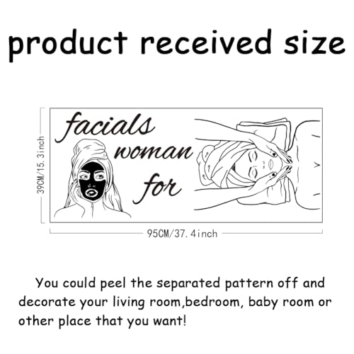 SUPERDANT Spa Salon Decals Facials Quote Wall Sticker Beauty Salon Decals Woman Face Art Stickers Vinyl Decal Spa Massage Room Therapy Beauty Salon DIY Decor