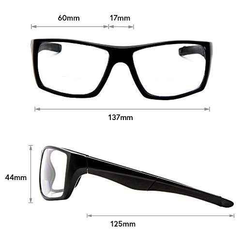 VITENZI Bifocal Safety Glasses with Readers Wrap Around Sport Magnifying Safety Reading Protective Goggles Men Women Palermo