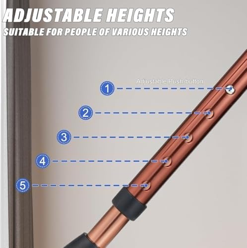 Adjustable Folding Cane with Seat Large Capacity Lightweight Crutch Chair Stool with LED Light and Retractable 3 Legs for Seniors Outdoor Travel Aids