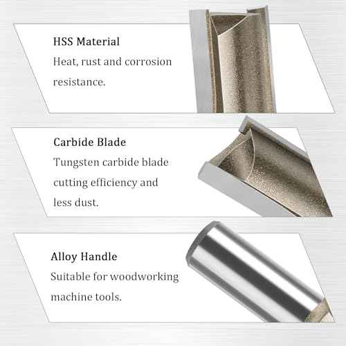 1/4-inch Shank, 1/4-inch Cutting Dia, 2-Flute Straight Router Bit, Carbide Tipped Plunge Router Bit, 4pcs