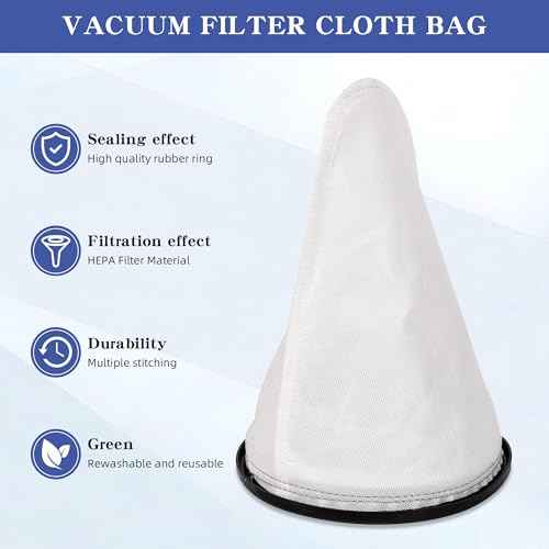 4 Pack 2KE2105000 Filter Bag Replacement Compatible with Hoover Backpack Vacuum Cleaner Commercial C2401/C2401010 Reusable Cloth Bag Liner Replacement Filter Bags with Royal Model RY4000 / RY4001