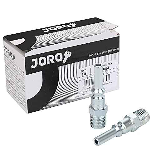 Lincoln L-style Air Hose Fittings, 1/4 Inch Flow Size, 1/4 Inch Male Threads Size, Steel Material, 300PSI, 10 Pieces Air Compressor Accessories Fittings