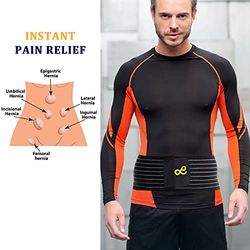 Umbilical Hernia Belt for Men and Women - Abdominal Support Binder with Compression Pad - Navel Ventral Epigastric Incisional and Belly Button Hernias Surgery Prevention Aid