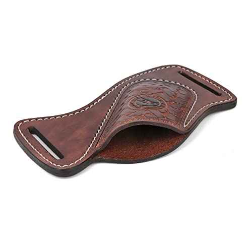 Tourbn Tourbon Leather Knife Sheath for Belt Pocket Folding Knife Holder Compact Draw Knifes Carrier EDC Tools Holster