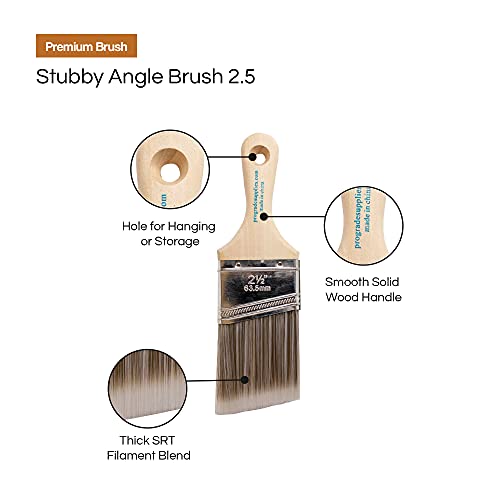 Vermeer Paint Brushes 3-Pack - 2.5" Angle Brushes for All Latex and Oil Paints & Stains - Home Improvement - Interior & Exterior Use