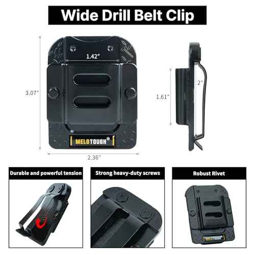 MELOTOUGH Drill Holder for Tool Belt,Tape Measure Holder,Drill Belt Clip,Drill Clip for Tool Belt,Measuring Tape Holder (Black),2PCS