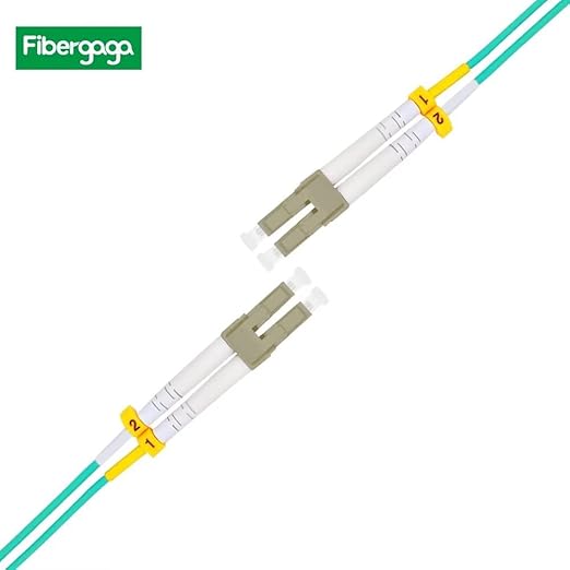 Fibergaga 100M(328ft) OM3 LC to LC Fiber Patch Cable,10GB/40GB Multimode Duplex 50/125µm 2.0mm Fiber Optic Jumper Cords Length Option: 0.5M(1.6ft)-100M(328ft)