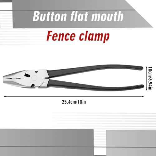 10'' Button Fence Pliers for Bending Cutting and Gripping Round Nose Wire Cutter Plier for Construction and Wire Fencing Resists Rust and Corrosion