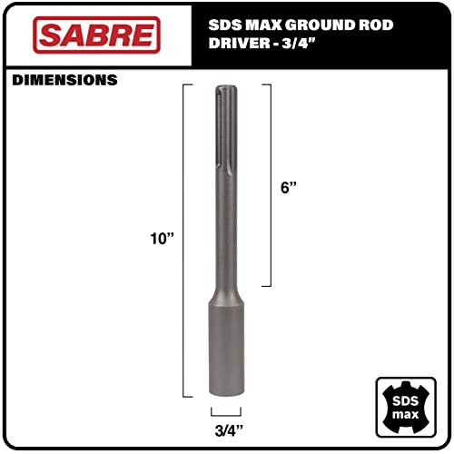 3/4 Inch SDS MAX Ground Rod Driver Bit for use with Rotary Hammer Drill (3/4" Ground Rod Driver)
