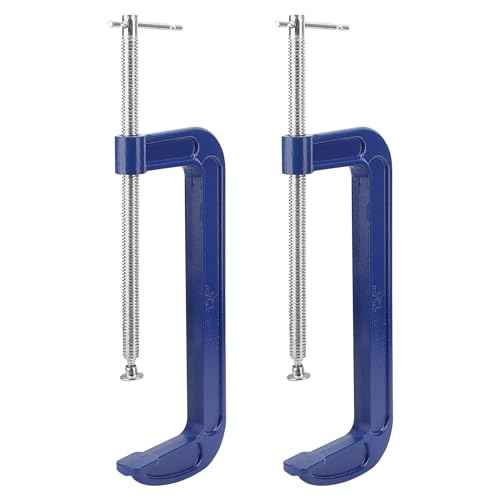 2 PCS 12 Inch C Clamps, Malleable Iron G Clamps with 10 Inches Jaw Opening, C Clamp Brakes for Woodworking, Welding