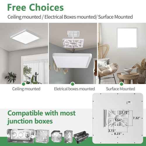 16 Inch Square LED Flush Mount Ceiling Light 2 Pack, 40W 4000LM, 3000K/4000K/6000K CCT Selectable, White Super Slim Low Profile Ceiling Light Firxtue for Bedroom/Kitchen/Living room/Dinning room