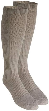 Truform Men's 15-20 mmHg Knee High Cushioned Athletic Support Compression Socks, Tan, Small (Pack of 2)