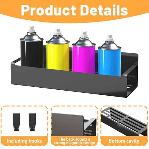 4 Pcs Magnetic Spray Can Holder, Magnet Tool Holder, Wall Mounted Spray Bottle Holder, Mechanic Paint Can Organizer, Tool Box Storage Rack for Garage Home Workspace