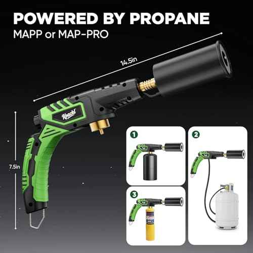 2 PCS Powerful Propane Torch Head, Campfire Starter, Charcoal Lighter, Welding Torch Head for Searing Steak, Soldering, Brazing, Stripping Paint(Tank Not Included)