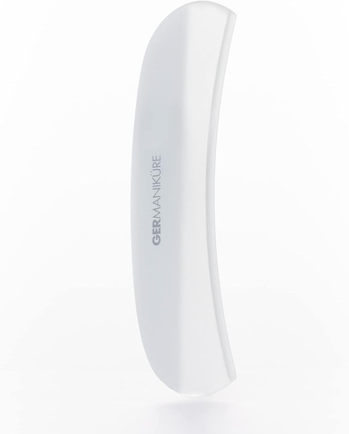 GERMANIKURE Gray Glass Moonfile in Suede Case, Ethically Made in Czech Republic, Easy Guided Nail File