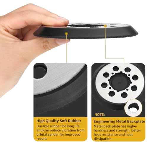 Sander Pads Replacement for Craftsman, 2 Pack 5 inch 8 Hole Hook & Loop Orbital Sanding Metal Pads Compatible with Craftsman CMCW220B CMEW231 Random Orbital Sander