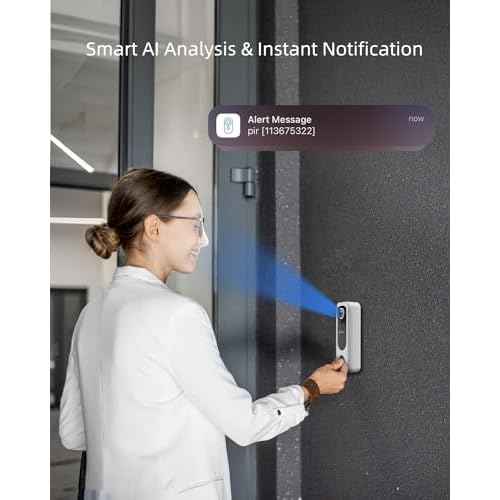 ZUMIMALL Doorbell Camera Wireless - 2K Video Doorbell Wireless with Chime, 2 Way Audio, Voice Changer, 30s Voice Message, Anti-Theft, AI Detection, Only 2.4GHz WiFi, Battery Powered, Work with Alexa