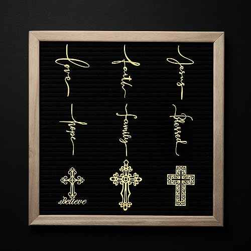 OLYCRAFT 9pcs 1.6x1.6 Inch Cross Stickers - Self Adhesive Gold Metal Stickers for Scrapbooks, DIY Crafts & Phone Decoration