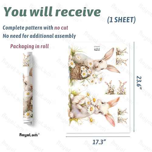Bunnies and Daisies Wall Decals Removable Spring Animal Vinyl Stickers for Nursery Kids Bedroom and Playroom Decor Peel and Stick Rabbit Wall Art