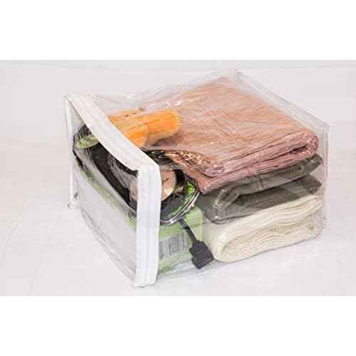 10-Pack Clear Vinyl Zippered Storage Bags 9 x 11 x 7 Inch