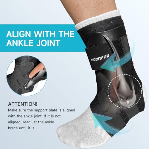 Left Ankle Brace for Women & Men - Ankle Support Sprained Ankle Brace for Achilles,Tendon,Sprain,Injury Recovery,Ankle Support Brace for Running, Basketball, Football (Black,S,Left)