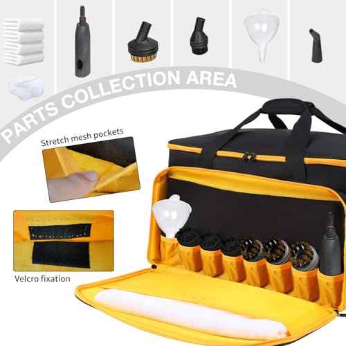 Storage Bag Compatible with Wagner Spraytech C900134 Steamer Adjustable Carrying Bag Case Portable Steam Cleaner Storage Bag with Extra Pockets for Accessories, Bag Only