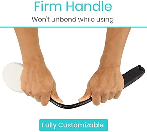 Vive Bendable Lotion Applicator for Your Back - Easily Apply Sunscreen, Self Tanner, Moisturizer, & Cream to Feet, Back, & Body - Long Handled Shower Wand Brush for Women & Men - Reusable, Washable