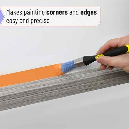 Bates- Trim Paint Brush, 0.75 Inch, 2 Pack, Ergonomic Non-Slip Handle, Synthetic Bristles, Trim Brushes for Painting, Yellow and Black