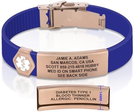 Divoti Custom Engraved Medical Alert ID Bracelet – Dual-Sided Laser Etching, Silicone Wristband, Stainless Steel Security Clasp – Adjustable & Trim-to-Fit – Emergency Medical Info Band for Men & Women