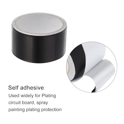 uxcell Aluminum Foil Tape 2 Inch x 10 Yards Black High Temperature Tape for HVAC, Sealing, Patching Hot and Cold Air Ducts 1 Pcs