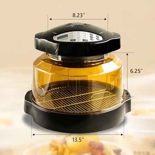 Upgraded Power Dome Replacement for NuWave Oven Pro Plus and for Elite Oven, Impact and Heat Resistant Transparent Amber Plastic Hood Cover, Easy to Clean Oven Dome